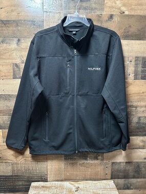 Port Authority NILFISK Jacket Mens XL Black Soft Shell Full Zip Workwear Coat